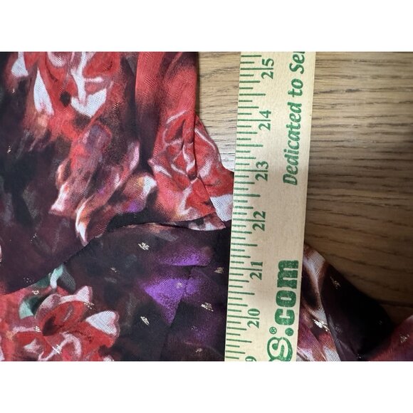 Torrid Midi/Maxi Long Sleeve Dress Mock Neck Size 3 Lightweight Floral - Picture 5 of 9